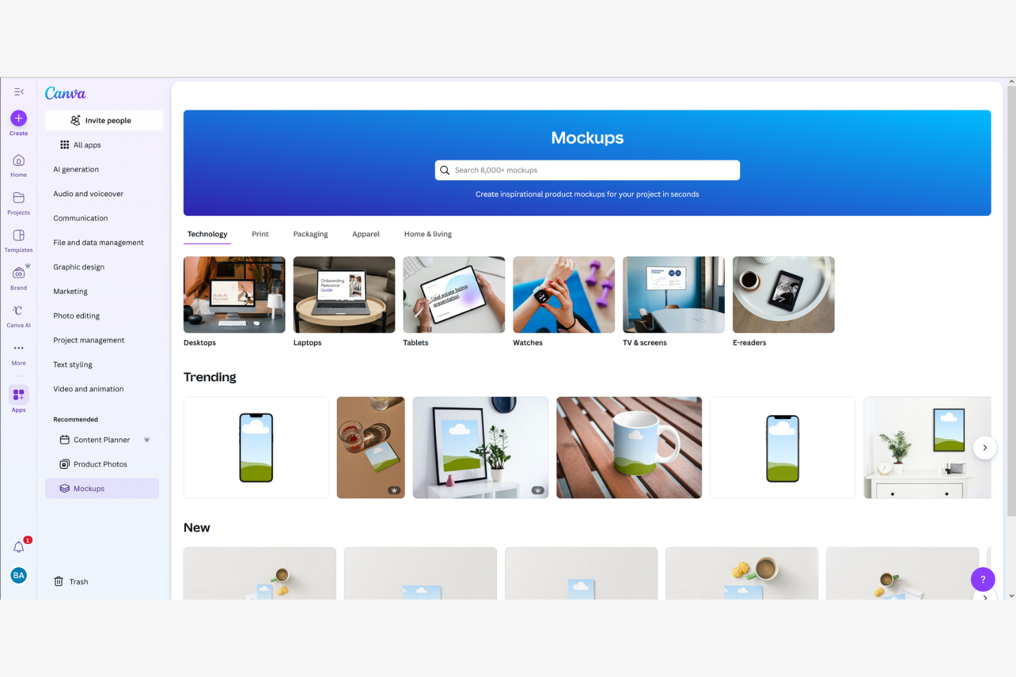 Canva screenshot - 10 Mejores Herramientas Generadoras de Mockups de Productos en 2026