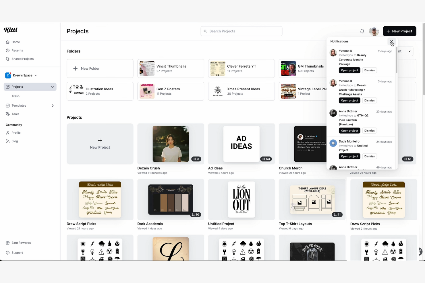 Kittl screenshot - 10 Mejores Herramientas Generadoras de Mockups de Productos en 2026
