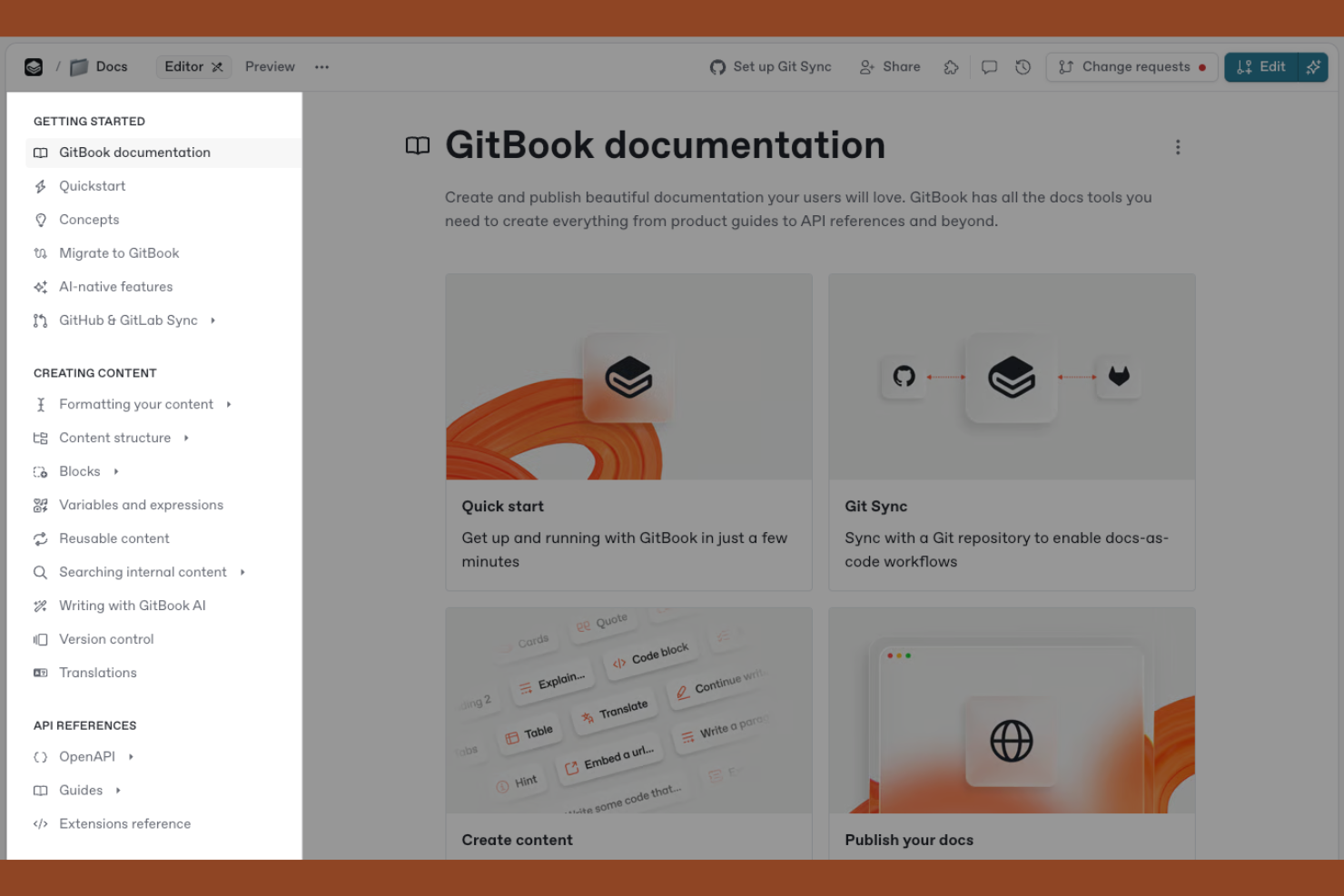 GitBook screenshot - Las 10 mejores herramientas de documentación con IA en 2026