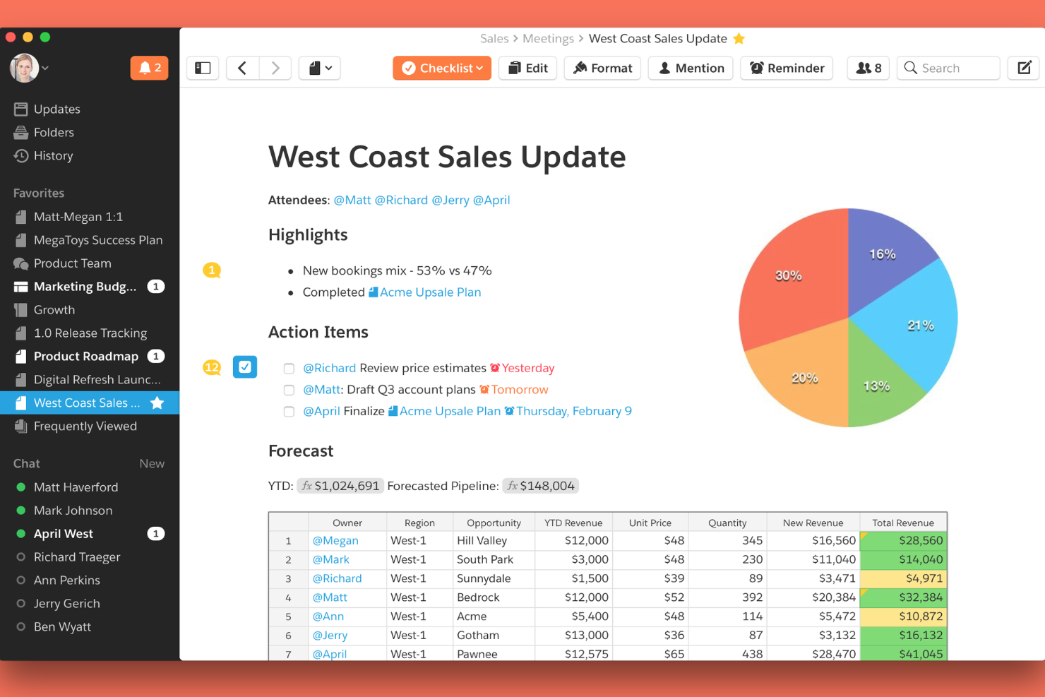 Quip screenshot - 10 Mejores Alternativas a Notion en 2026
