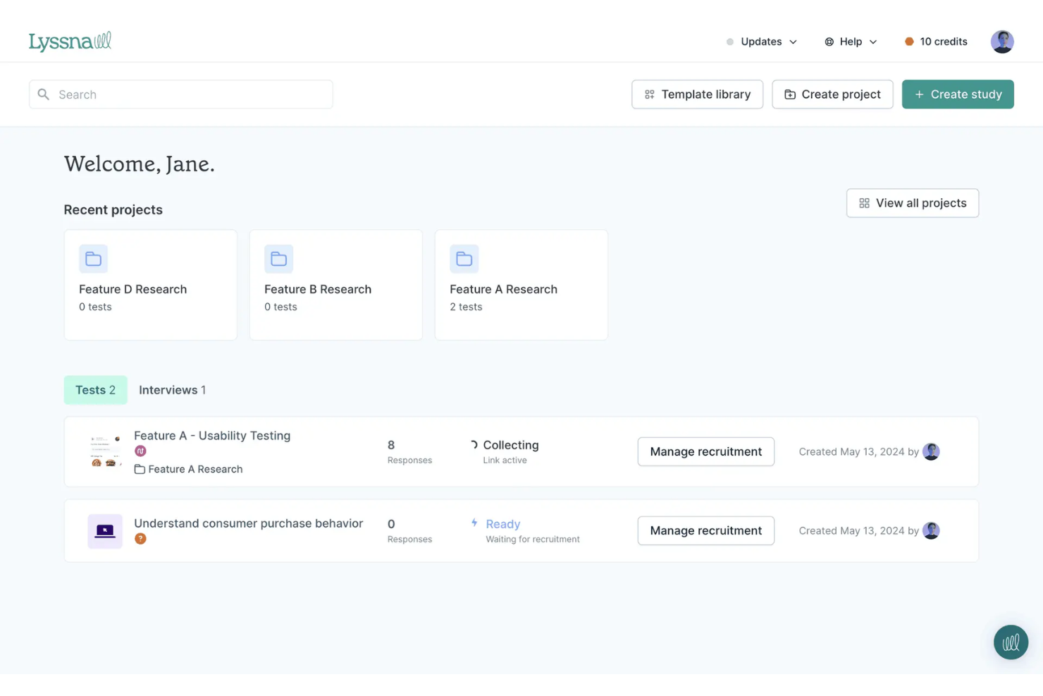 Lyssna screenshot - 10 mejores herramientas de investigación de usuarios con IA en 2026