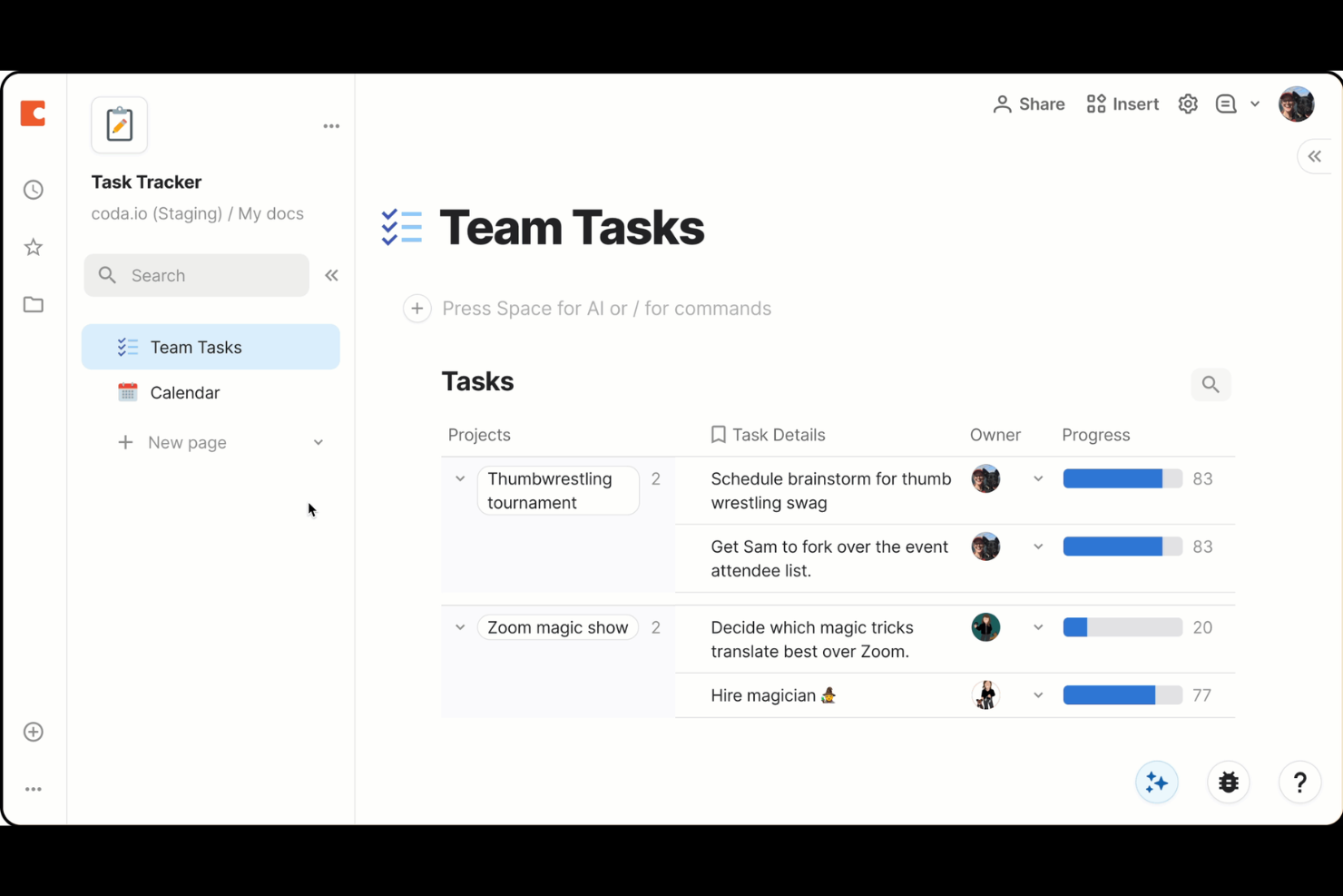 Coda screenshot - 10 Mejores Alternativas a Notion en 2026