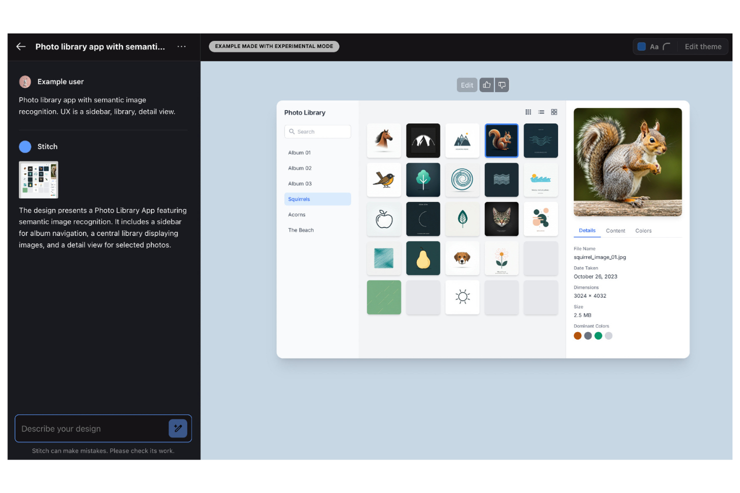 Google Stitch screenshot - 10 Mejores Herramientas de Prototipado con IA en 2026