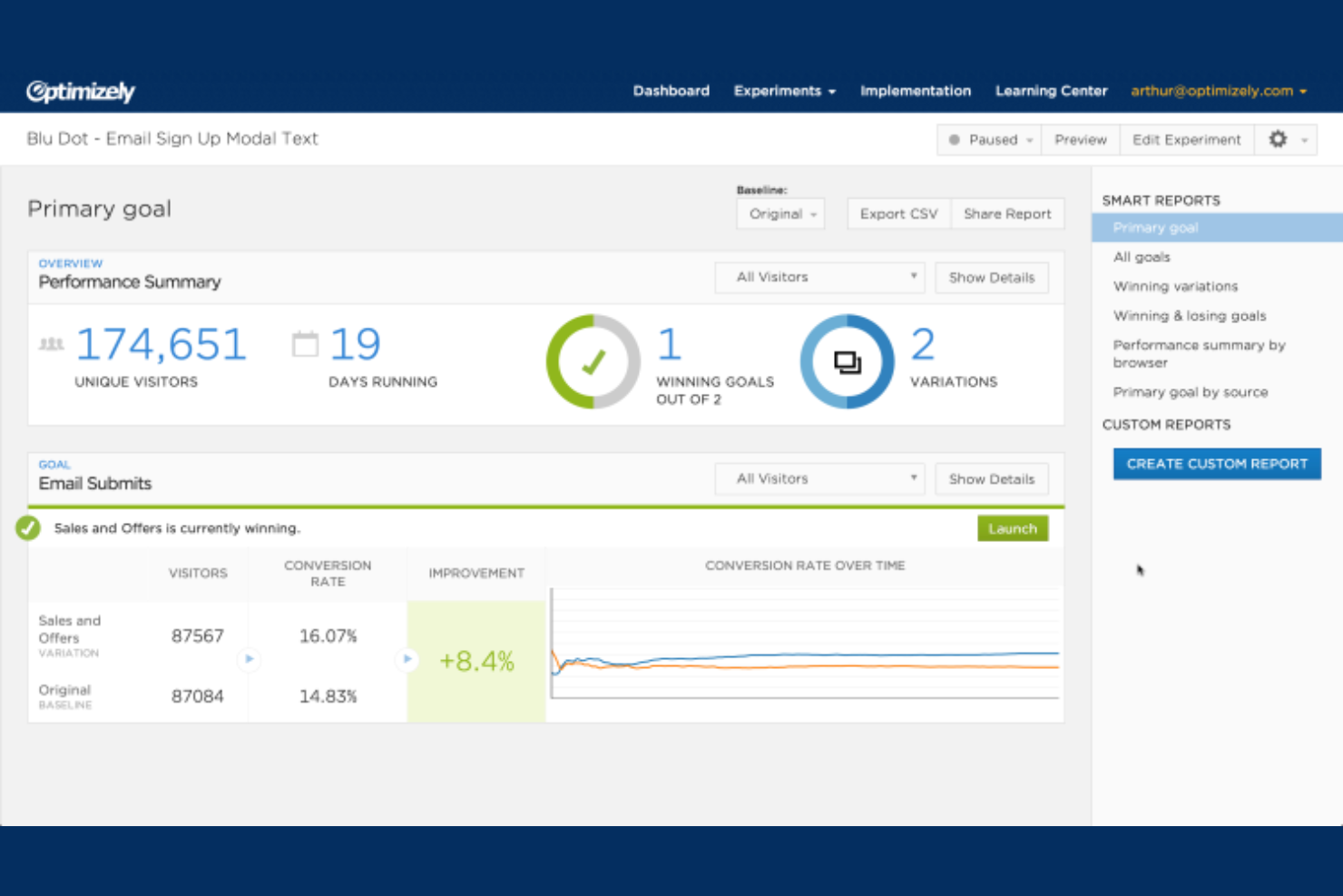 Optimizely screenshot - Los 10 mejores herramientas de IA para pruebas A/B en 2026