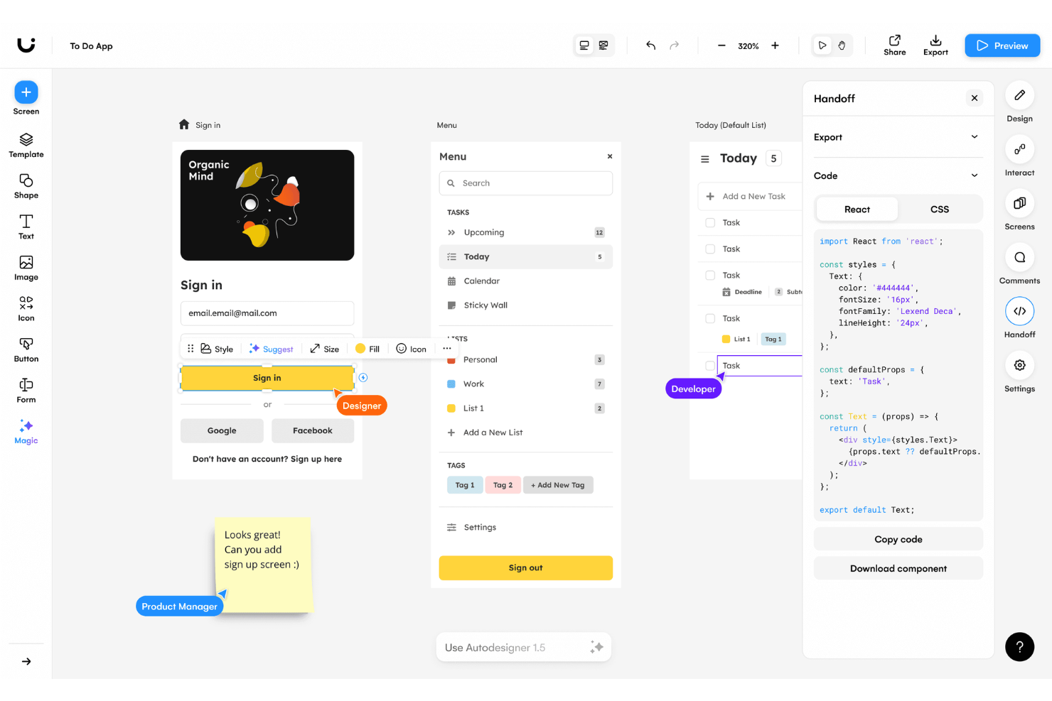 Uizard screenshot - 10 mejores herramientas de wireframing con IA en 2026