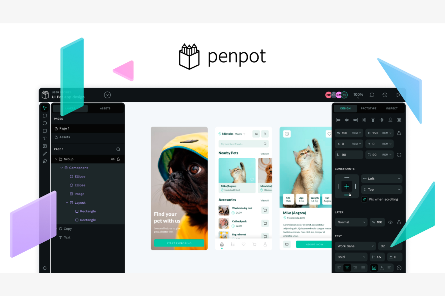 Penpot screenshot - 10 programas de diseño web para Mac de 2026