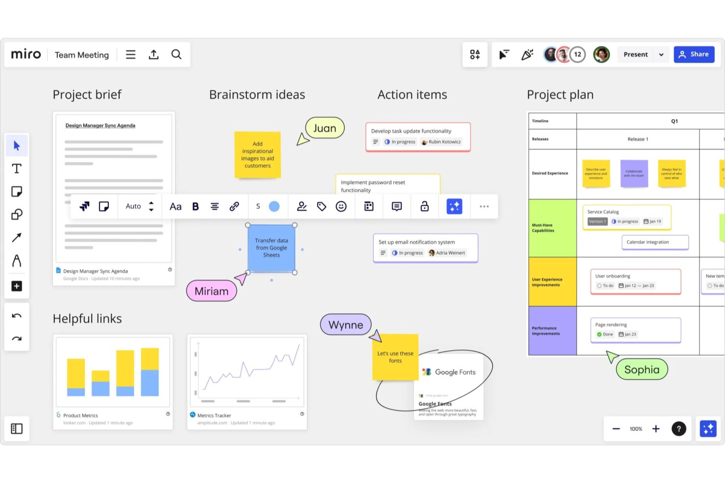Miro screenshot - 10 mejores herramientas de wireframing con IA en 2026