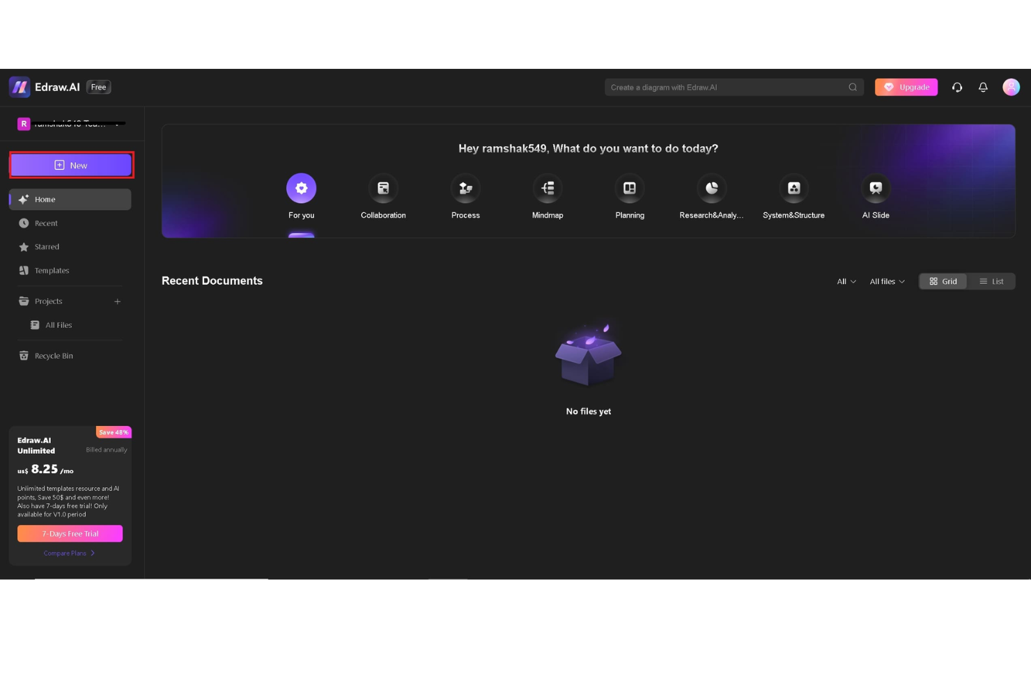Edraw.AI screenshot - 10 mejores herramientas de wireframing con IA en 2026