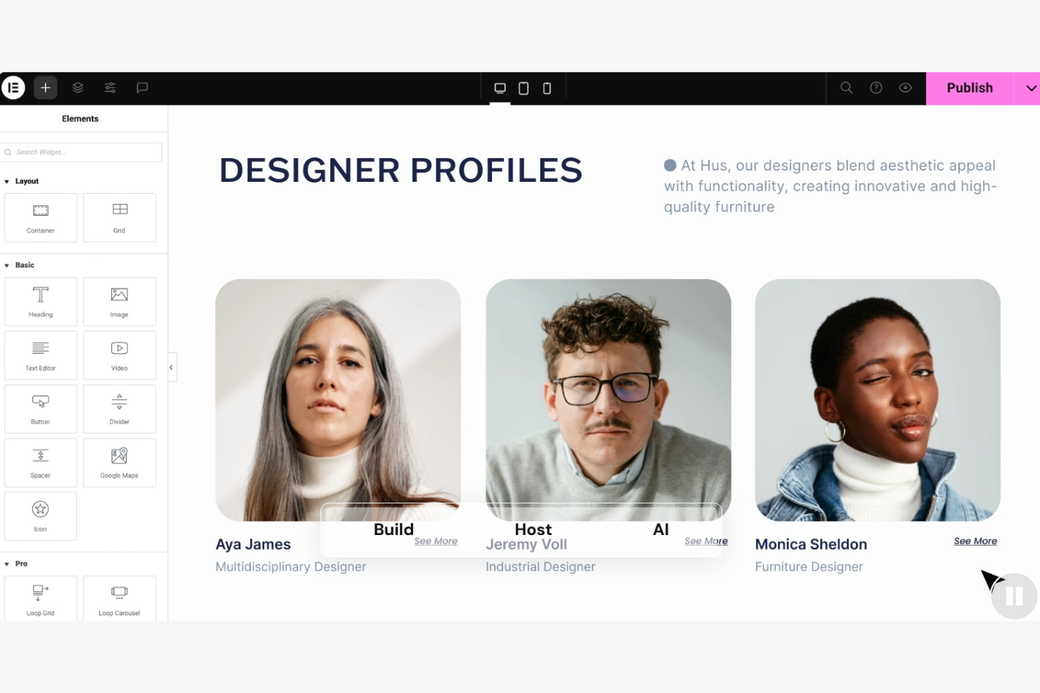 Elementor screenshot - 10 Mejores Programas Gratuitos de Diseño Web Analizados en 2026
