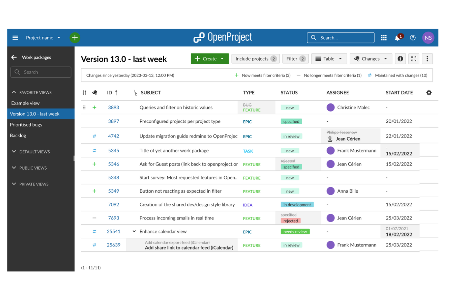 OpenProject screenshot - 10 Mejores Alternativas a Jira Analizadas en 2026