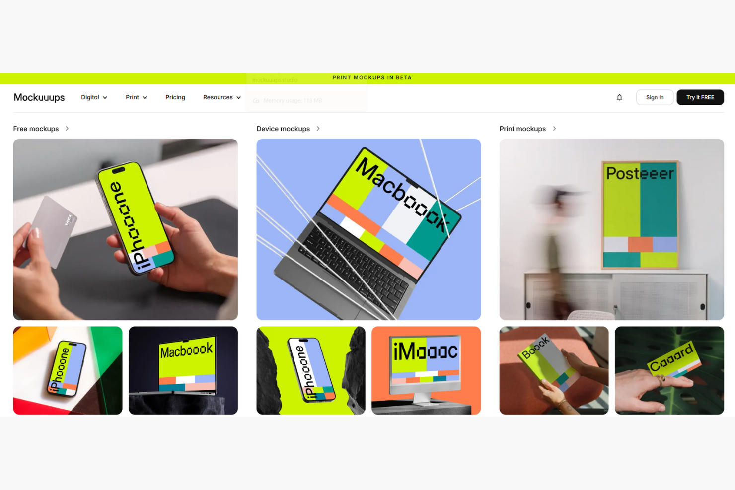 Mockuuups Studio screenshot - 10 mejores generadores gratuitos de maquetas analizados en 2026