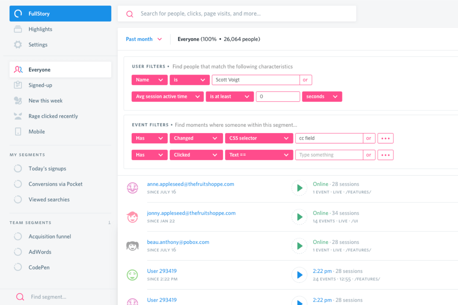 Fullstory screenshot - 10 Mejores Alternativas a Heap Analizadas en 2026