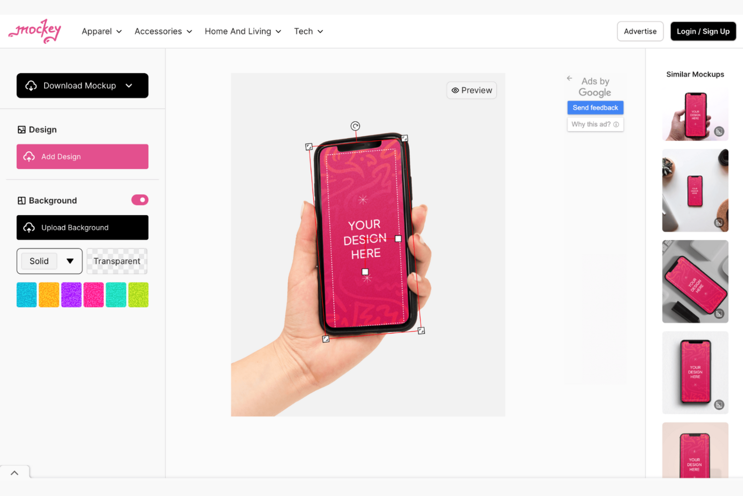 Mockey screenshot - 10 mejores generadores gratuitos de maquetas analizados en 2026