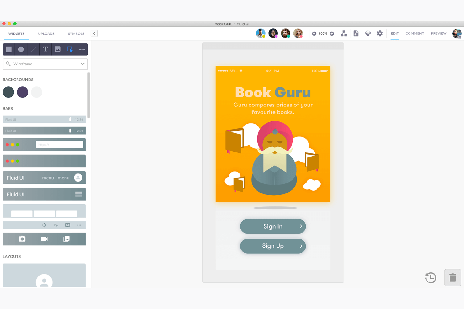 Fluid UI screenshot - 10 Mejores Herramientas de Prototipado UI Analizadas en 2026