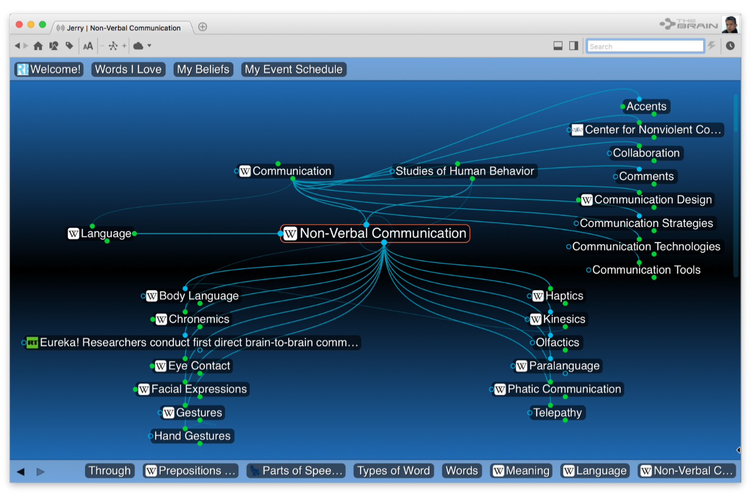 TheBrain screenshot - 10 mejores herramientas y software para lluvia de ideas para probar en 2026
