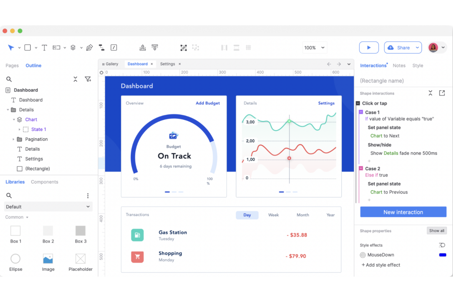 Axure RP screenshot - 10 mejores alternativas a Balsamiq reseñadas en 2026