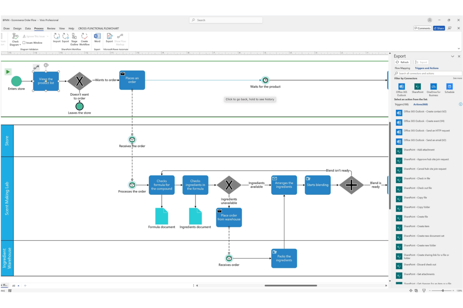 Microsoft Visio screenshot - Las 10 mejores alternativas a Lucidchart analizadas en 2026