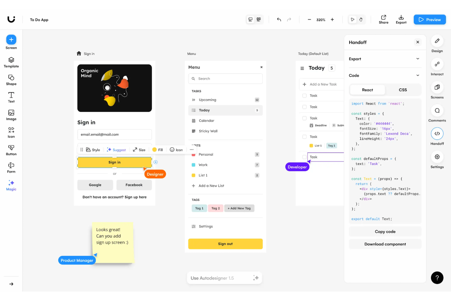 Uizard screenshot - 10 mejores herramientas de IA para UX analizadas en 2026