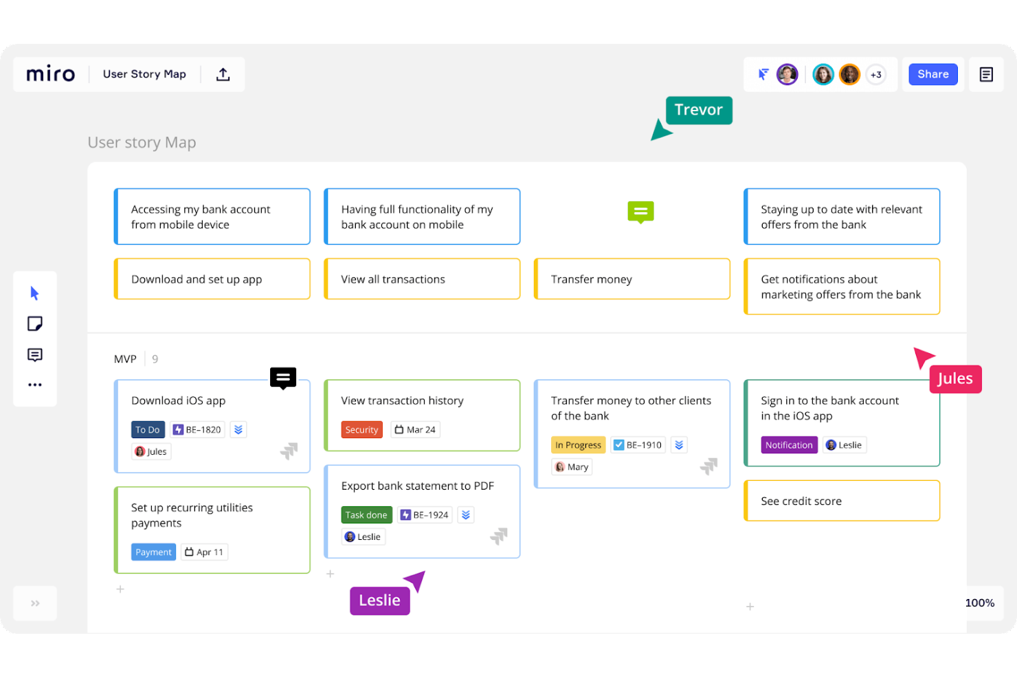 Miro screenshot - 10 Mejores Herramientas para Desarrolladores de IU para Ingenieros Front-End en 2026