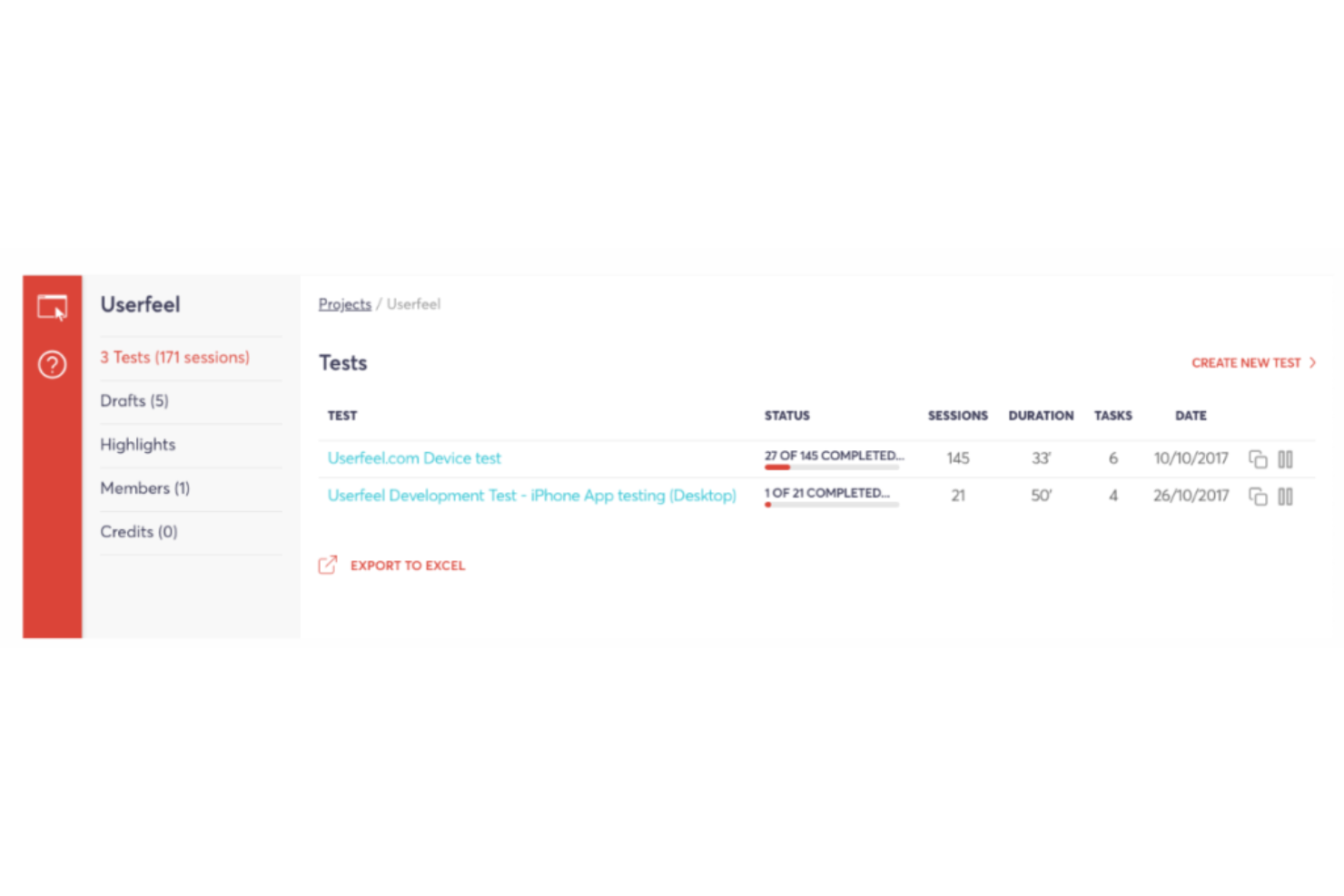 Userfeel screenshot - 10 Mejores herramientas de pruebas de usabilidad para equipos de producto en 2026