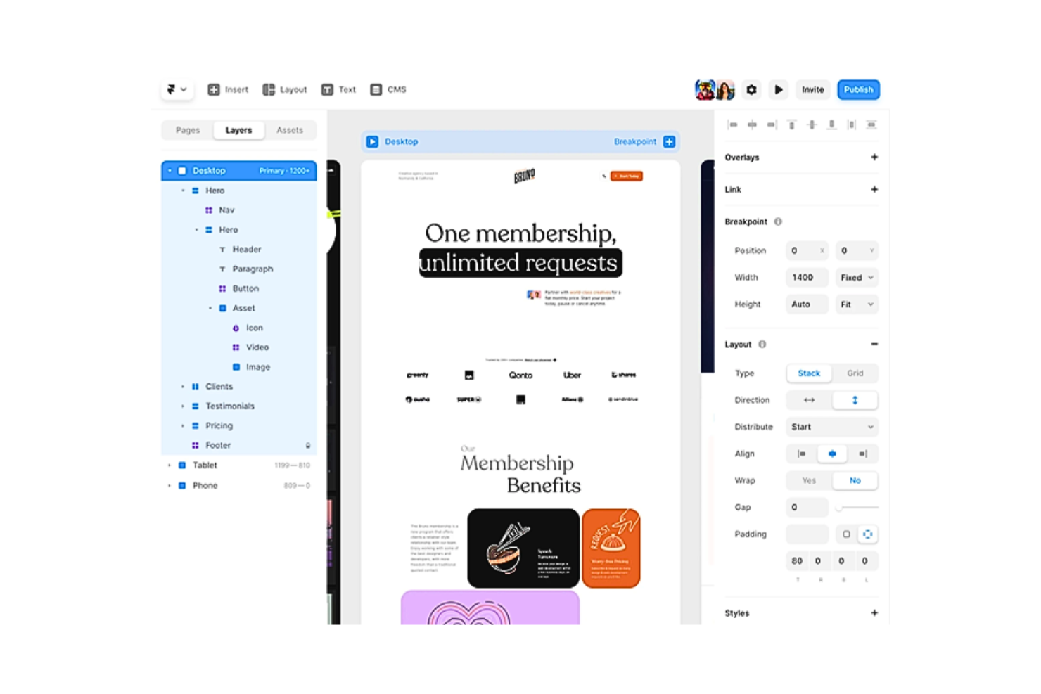 Framer screenshot - 10 Mejores Programas de Diseño Web Para Crear Sitios en 2026