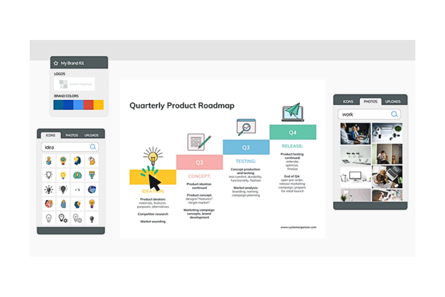 Venngage screenshot - 10 Mejores Herramientas de Roadmap Online para PMs en 2026