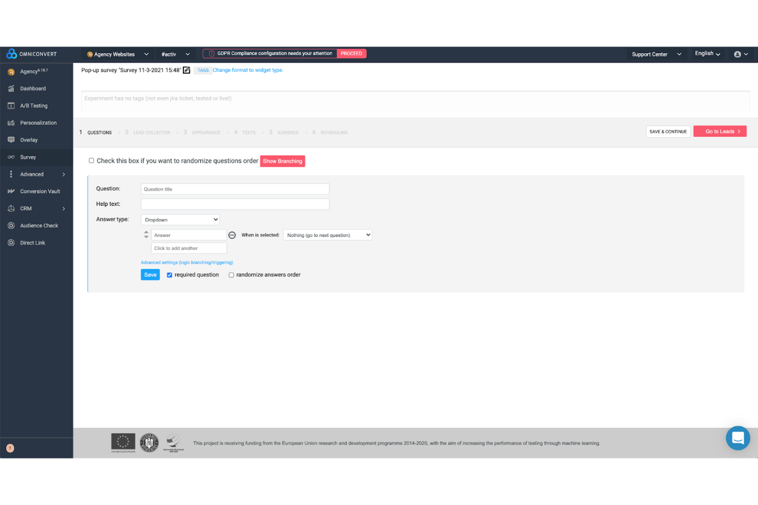 Omniconvert screenshot - 10 Mejores Herramientas de UX para Equipos de Producto en 2026