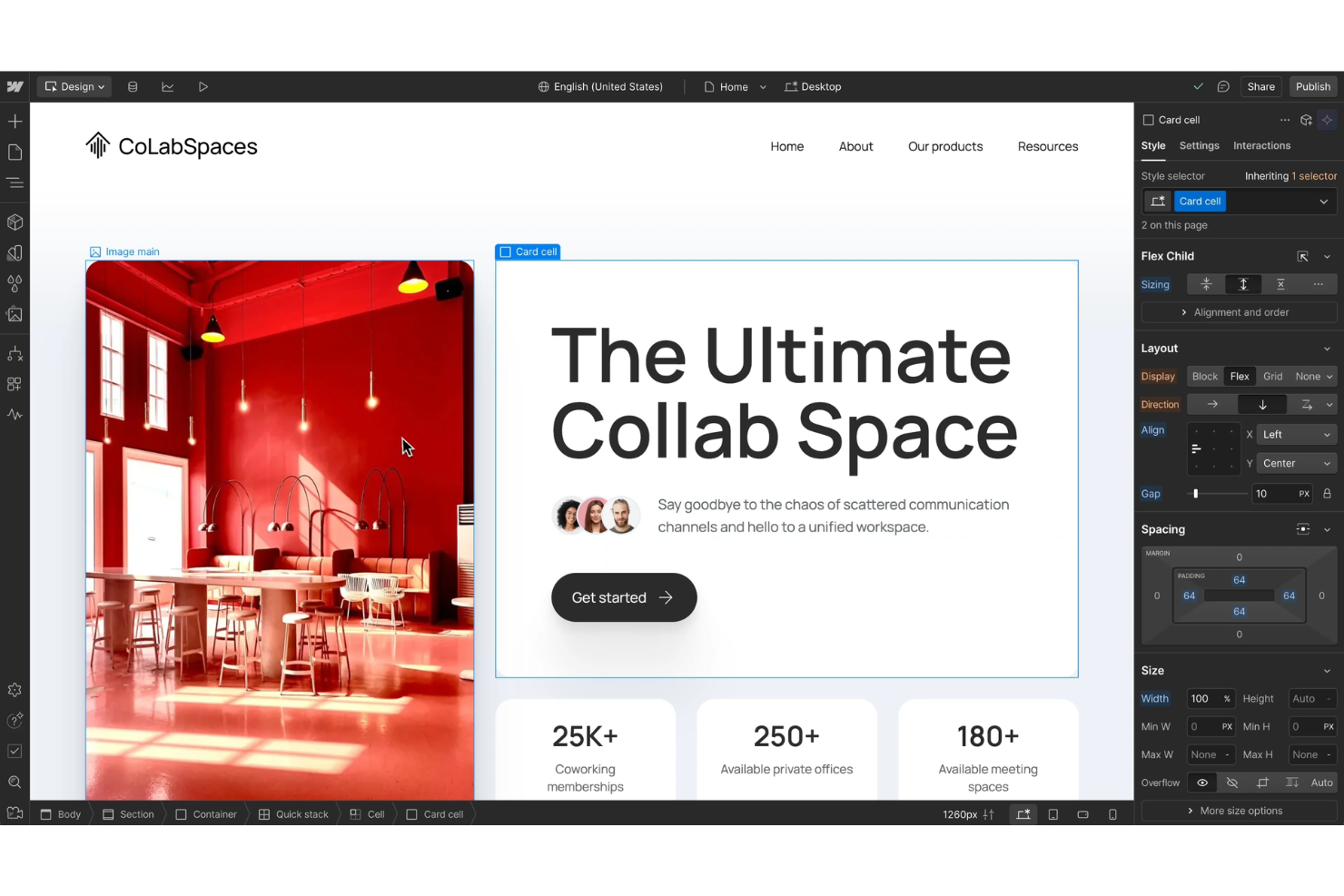 Webflow screenshot - 10 Mejores Programas de Diseño de Interfaz de Usuario para 2026