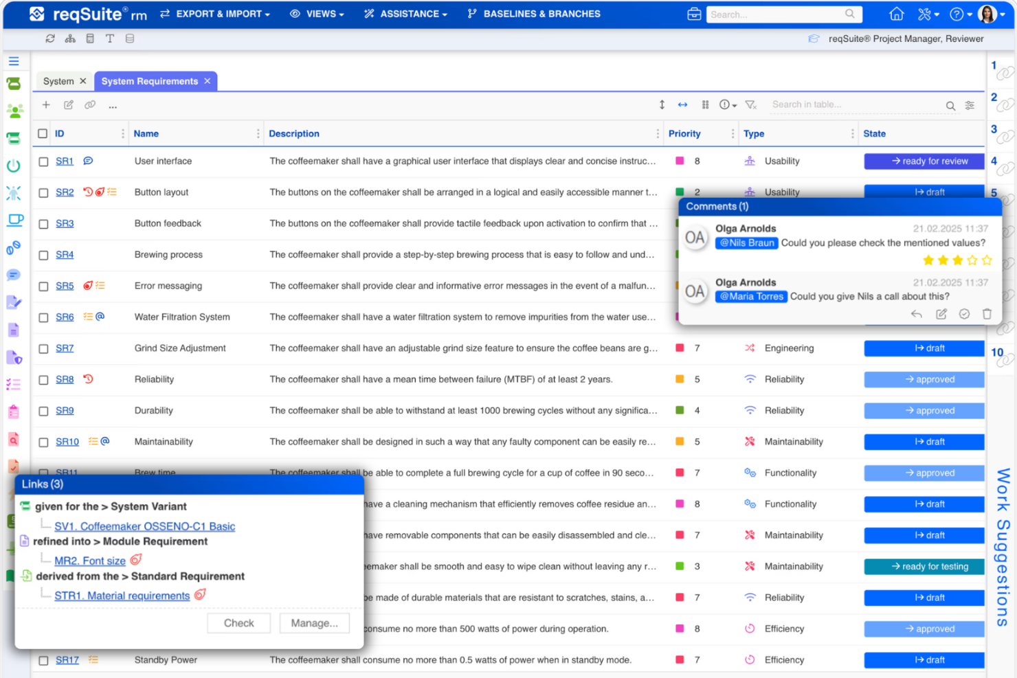 reqSuite® rm screenshot - 10 Mejores Opciones de Software para Requisitos de Producto en 2026