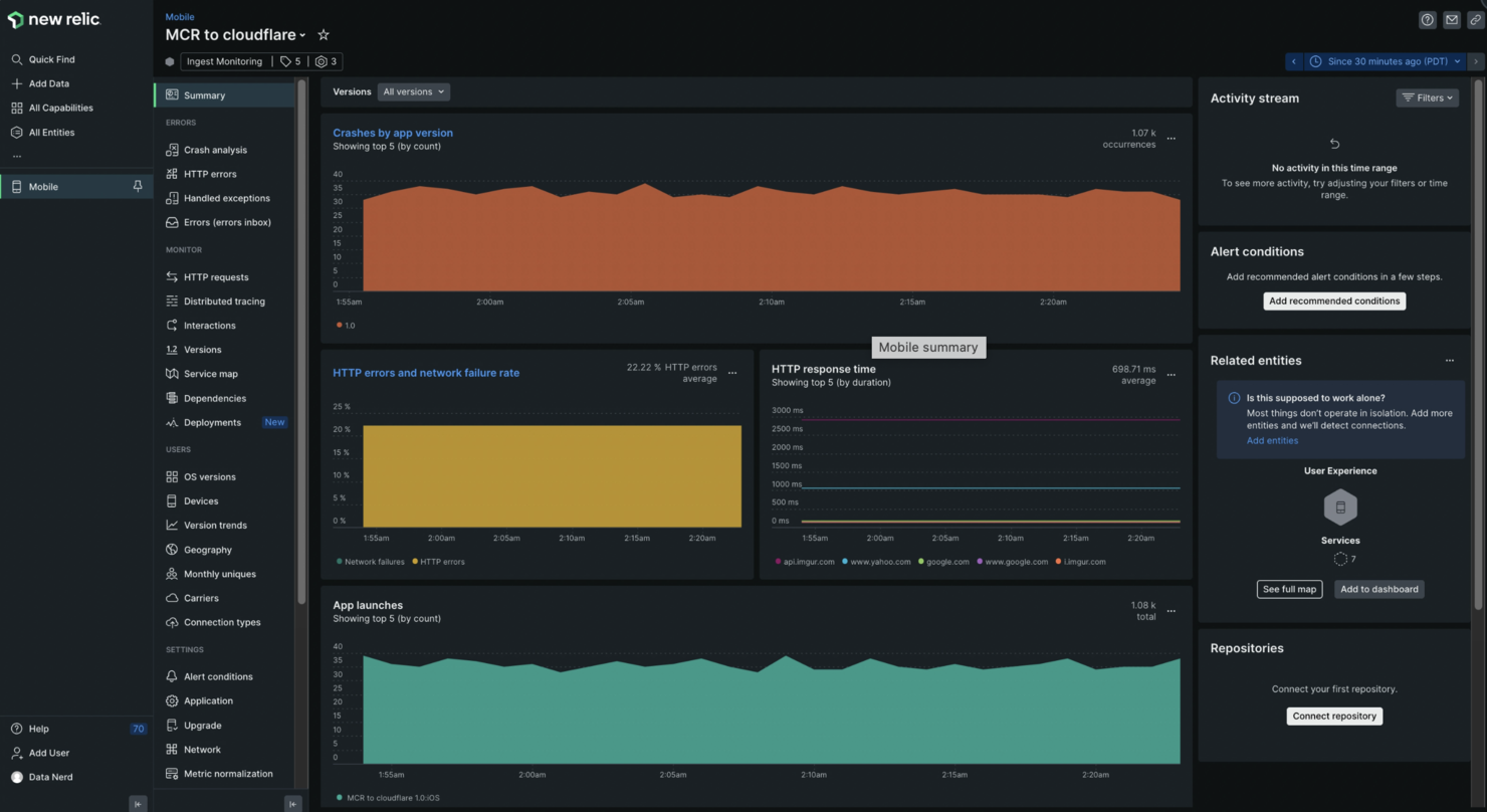 New Relic screenshot - 10 Mejores Software de Gestión del Ciclo de Vida del Producto (PLM) 2026