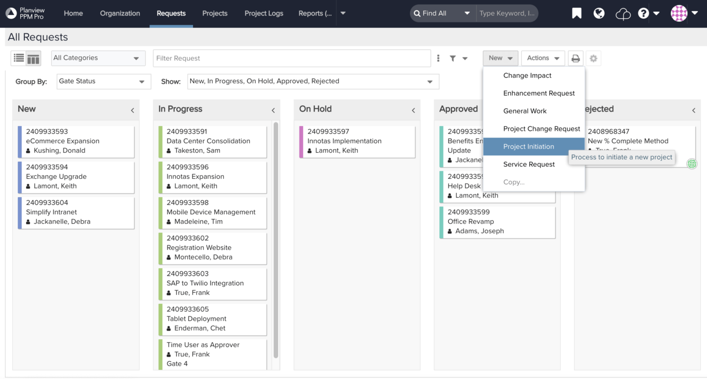 Planview Enterprise One screenshot - Las 10 Mejores Herramientas de Gestión de Cartera de Productos en 2026