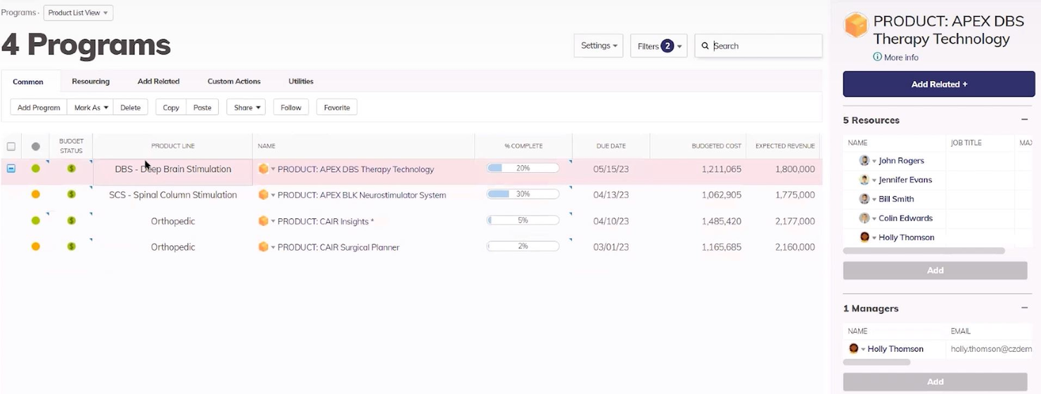 Planview AdaptiveWork screenshot - 10 Mejores Programas para el Desarrollo de Productos en 2026