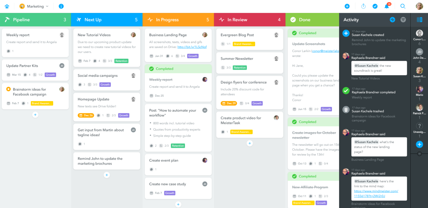 MeisterTask screenshot - 10 Mejores Herramientas de Gestión de Productos Ágiles para 2026