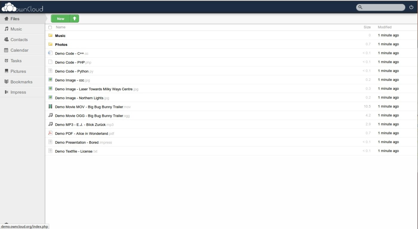 ownCloud screenshot - Los 10 mejores programas de gestión de productos de código abierto de 2026