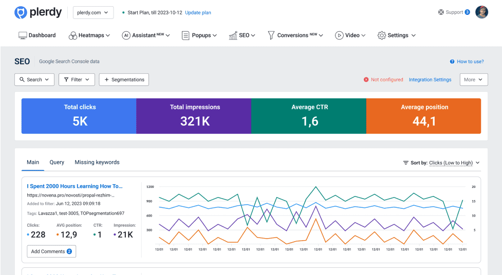Plerdy screenshot - 10 Mejores Herramientas de Analítica de Producto Para Rastrear el Comportamiento en 2026