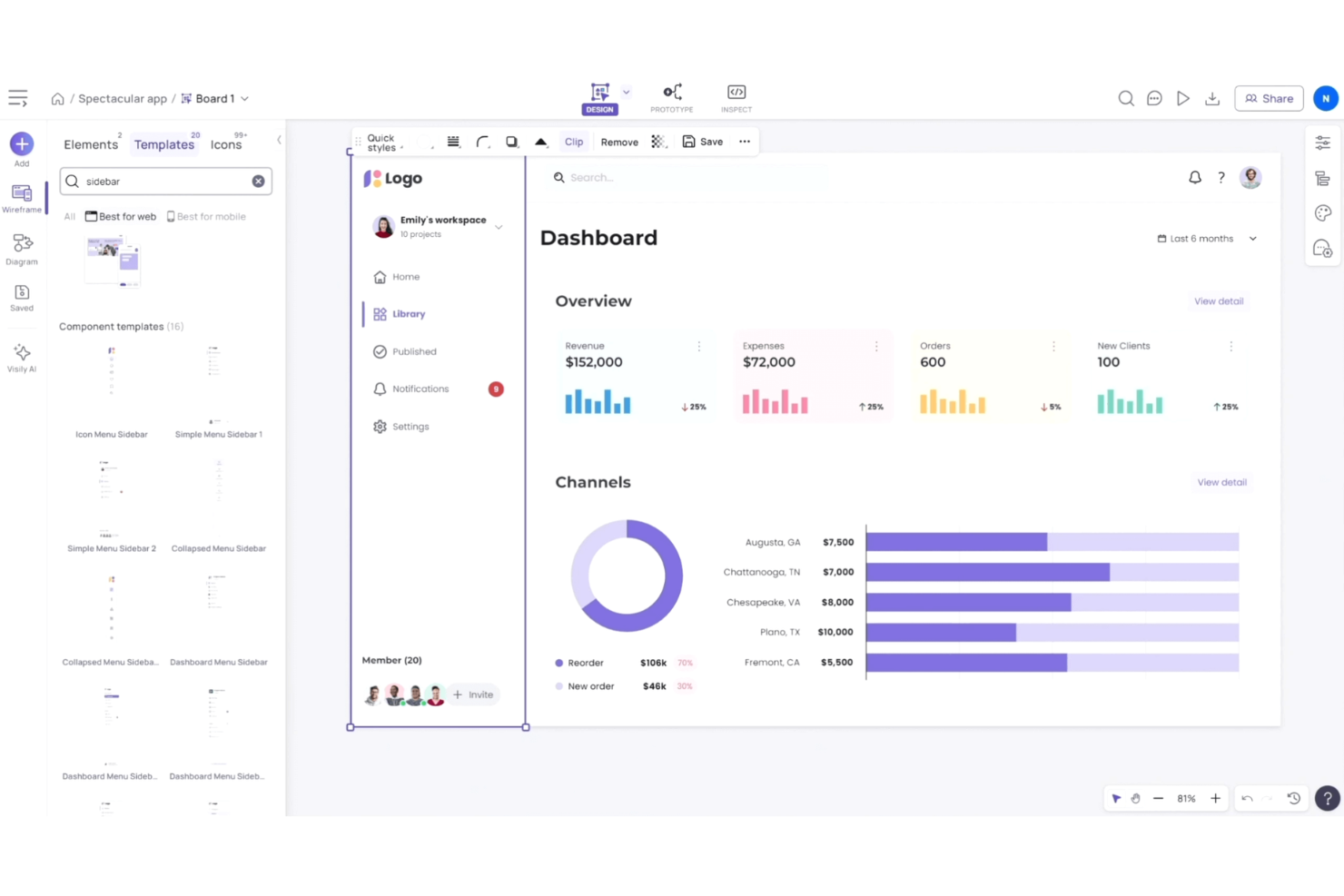 Visily screenshot - 10 Mejores Herramientas Gratuitas de Wireframing para 2026