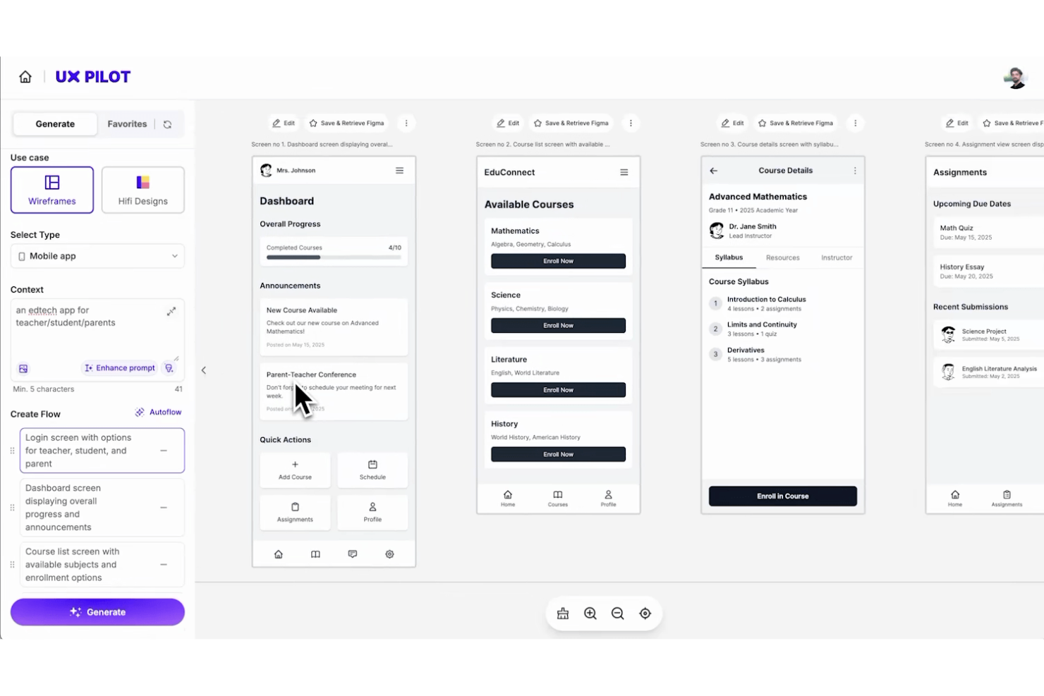 UX Pilot screenshot - 10 mejores herramientas de IA para UX analizadas en 2026