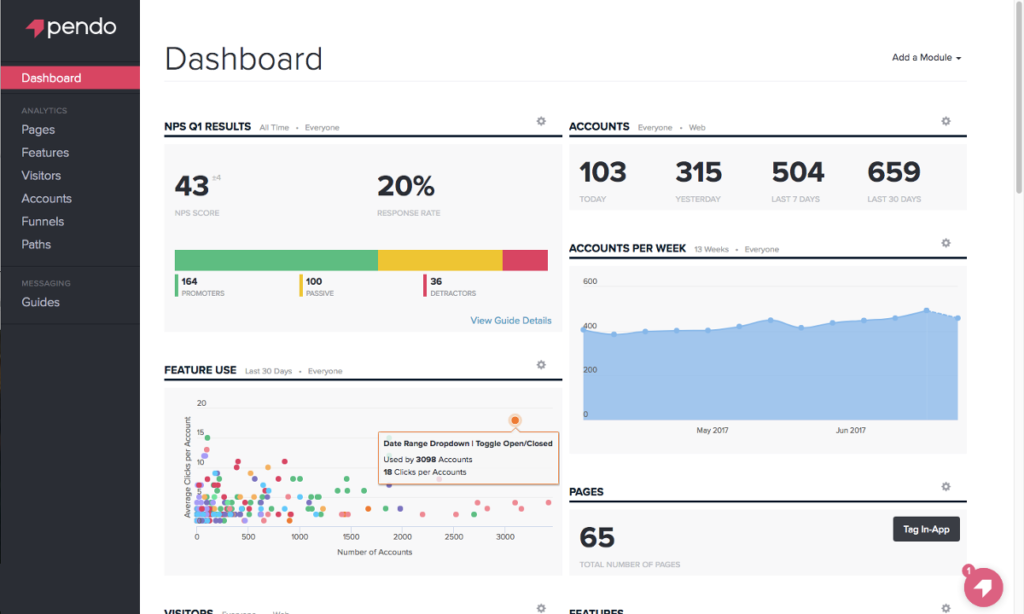 Pendo screenshot - 10 Mejores Software de Crecimiento Impulsado por Producto de 2026