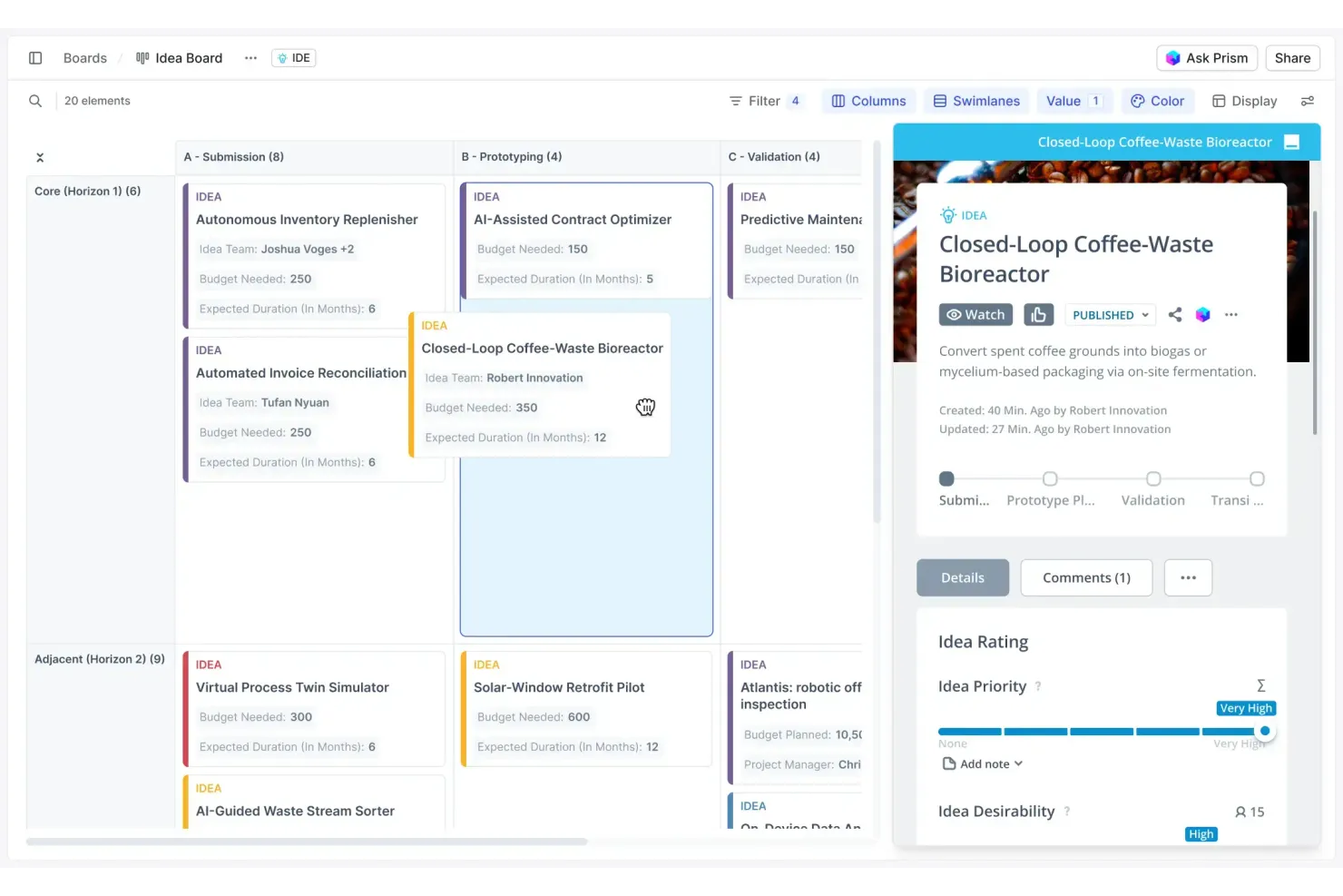ITONICS screenshot - 18 Herramientas para Capturar Ideas en 2026