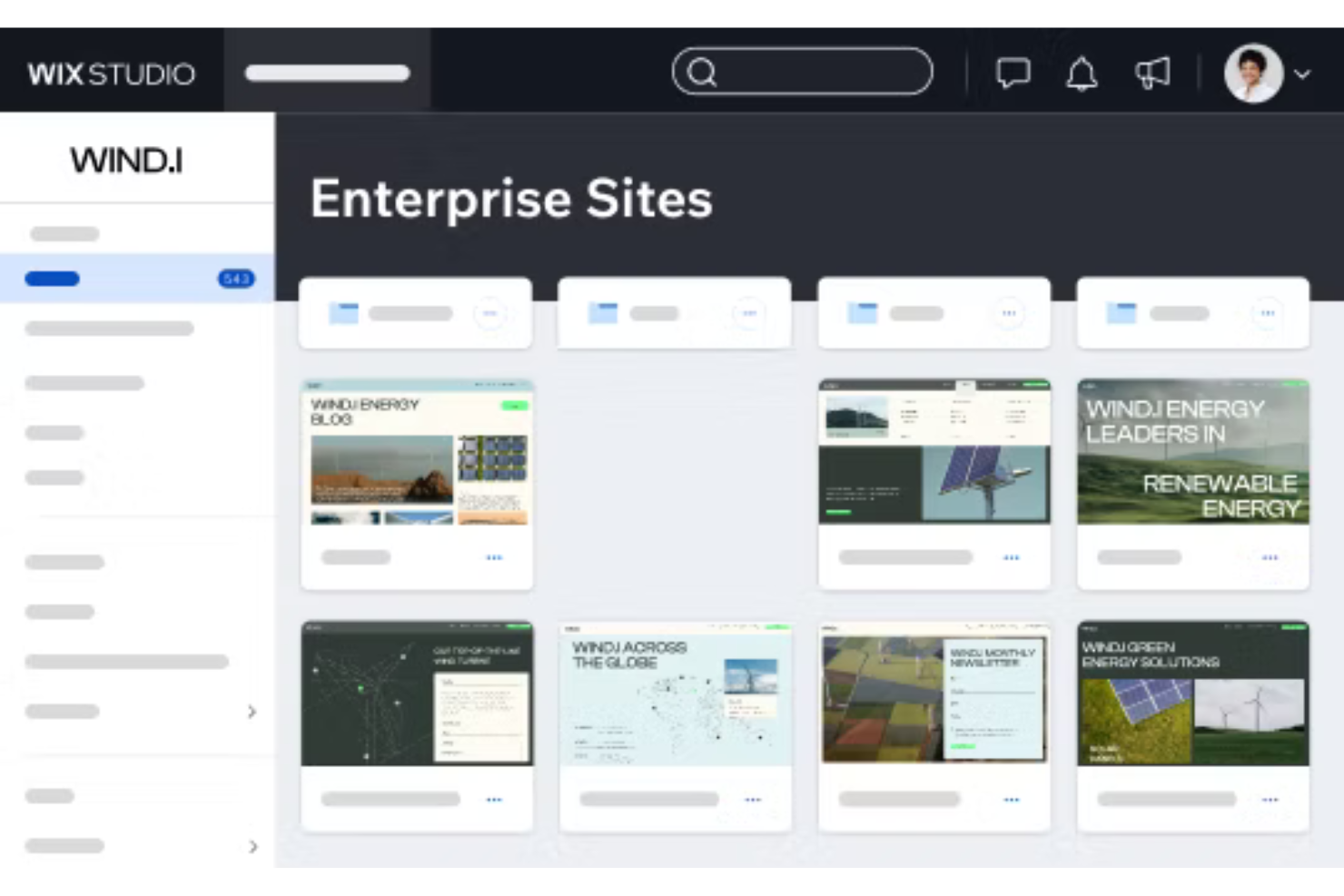 Wix Studio screenshot - 10 beste alternatieven voor Webflow in 2026