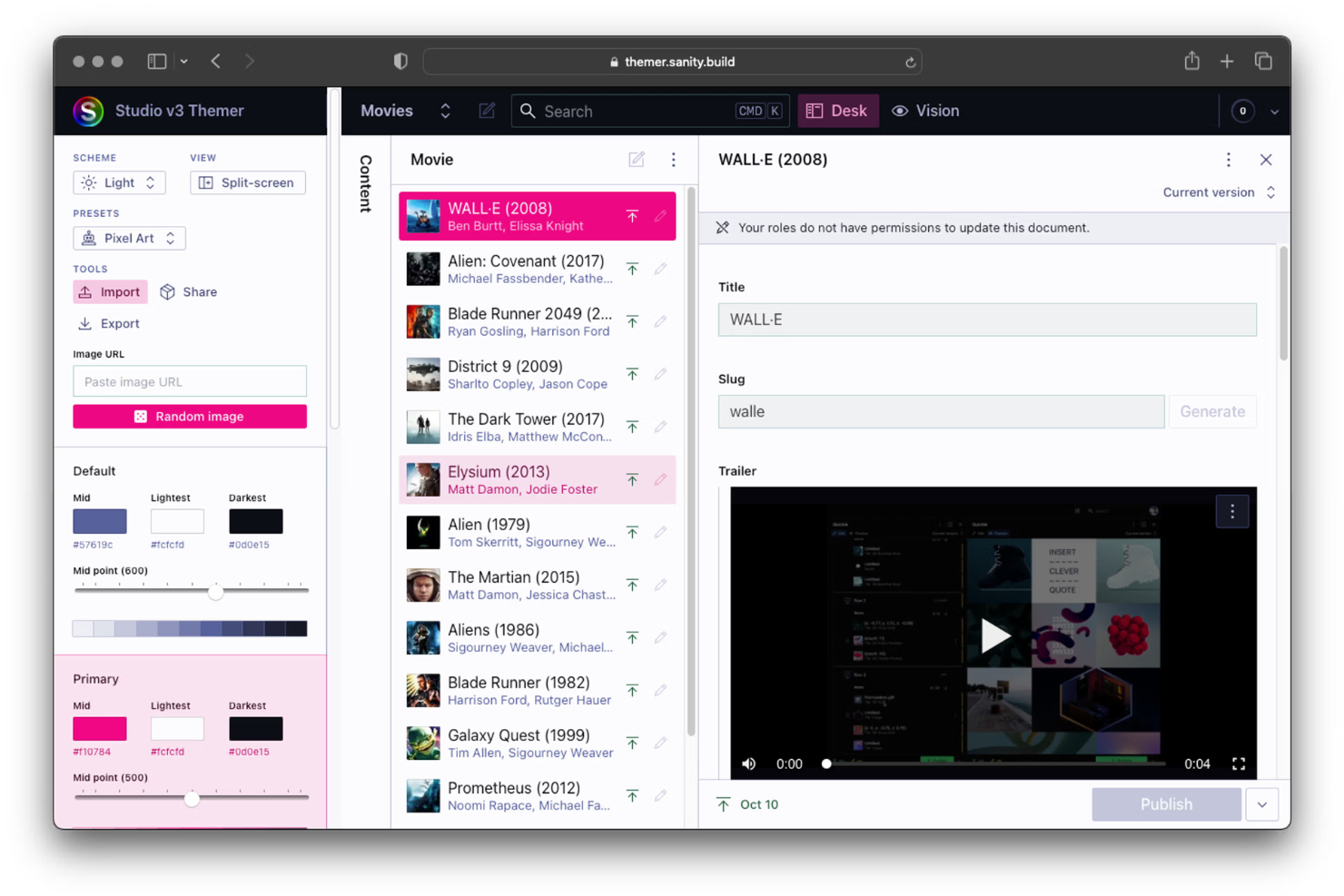 Sanity screenshot - 10 beste alternatieven voor Webflow in 2026