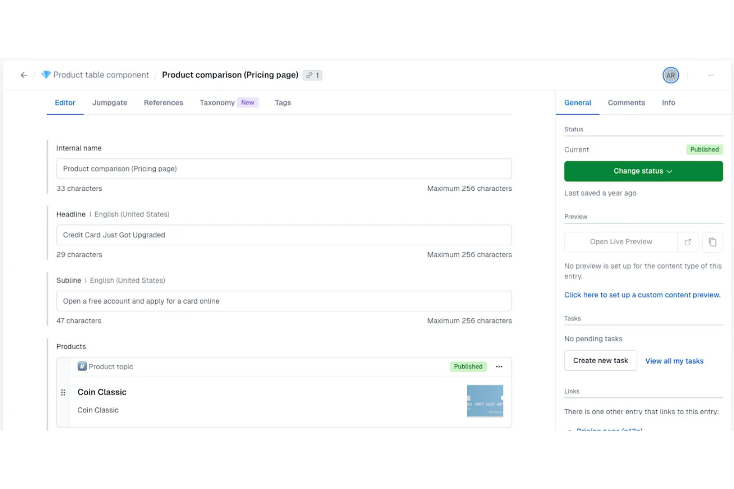 Contentful screenshot - 10 beste alternatieven voor Webflow in 2026