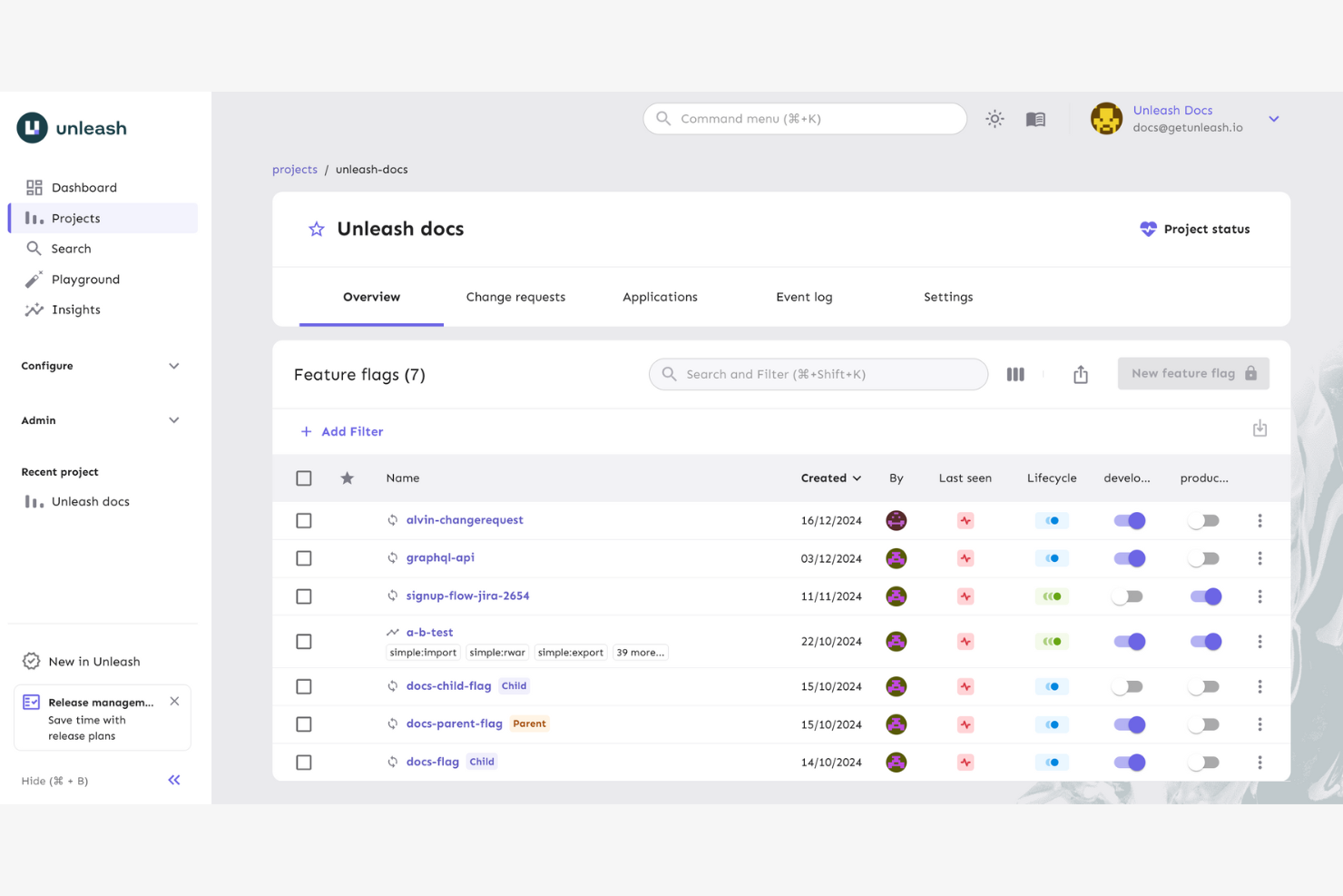 Unleash screenshot - 10 beste alternatieven voor LaunchDarkly in 2026