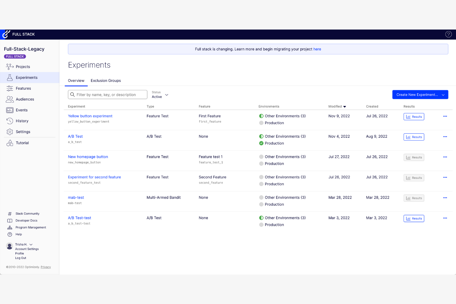 Optimizely screenshot - 10 beste alternatieven voor LaunchDarkly in 2026