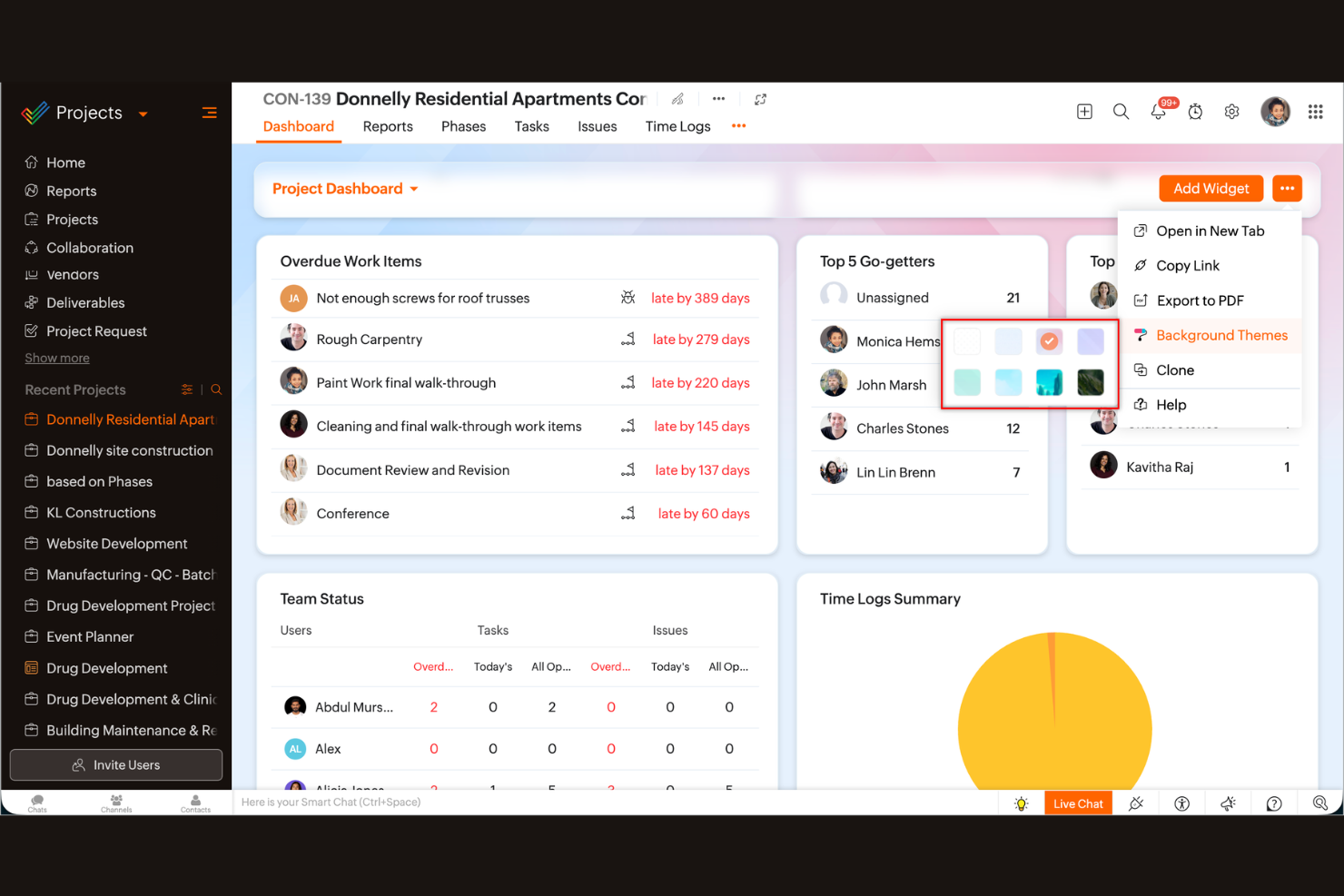 Zoho Projects screenshot - 10 beste monday.com-alternatieven voor projectmanagement in 2026