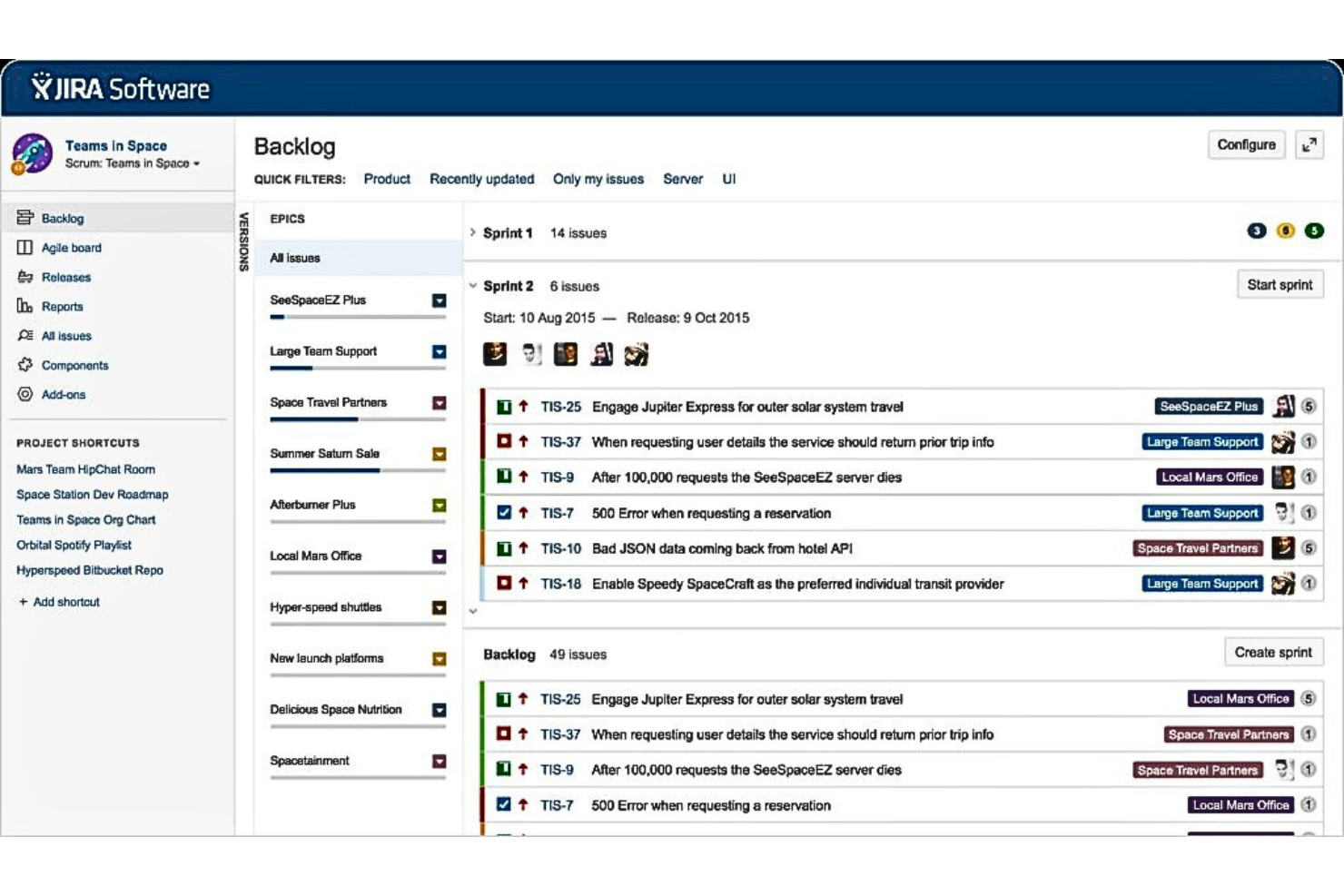 Jira screenshot - 10 beste gratis software voor productontwikkeling, beoordeeld in 2026