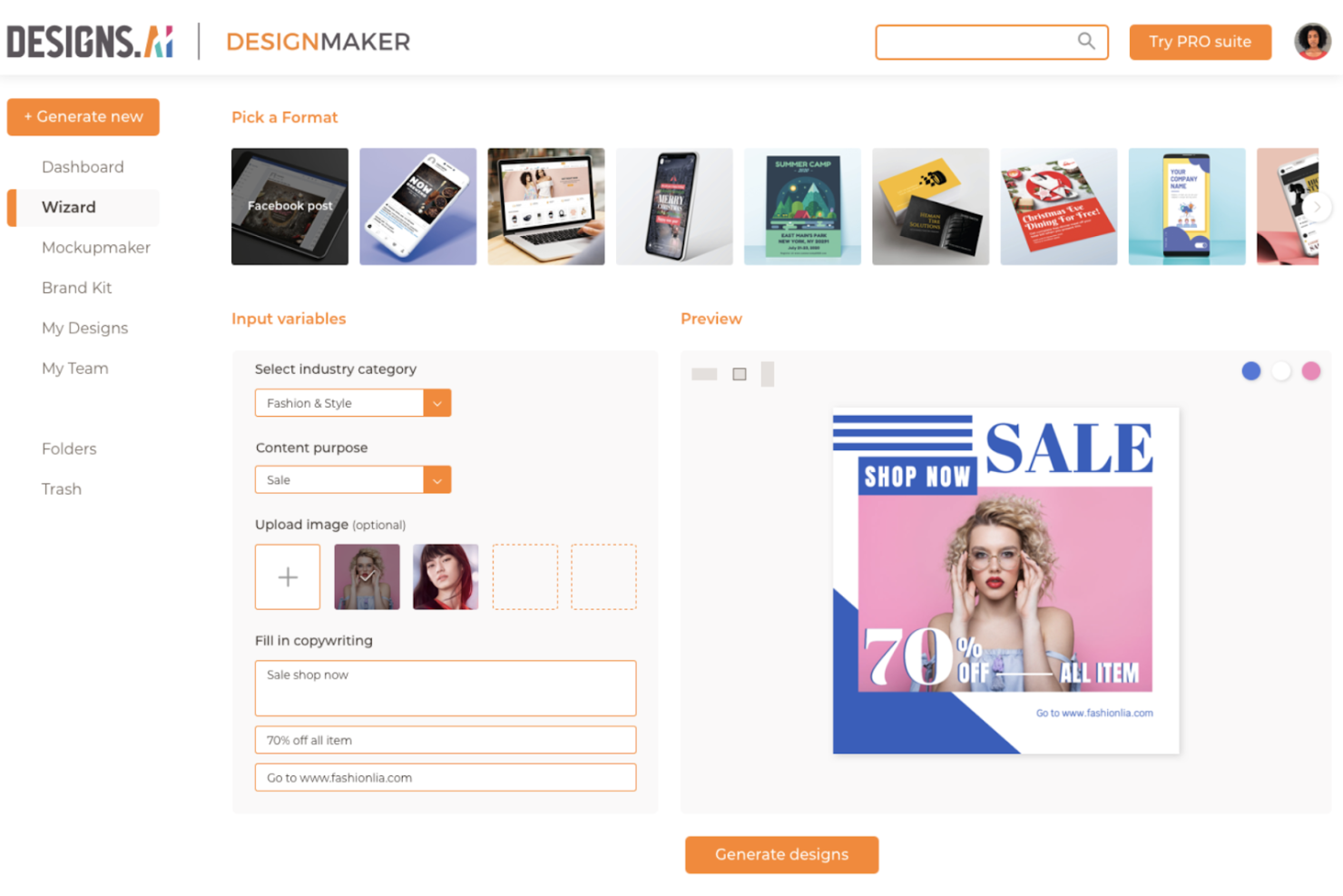 Designs.ai screenshot - 10 beste AI-ontwerpsoftwaretools voor 2026