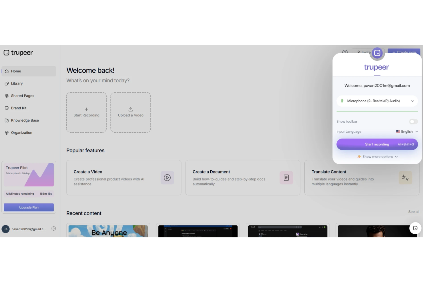 Trupeer screenshot - 10 beste software voor gebruikers-onboarding voor retentie in 2026