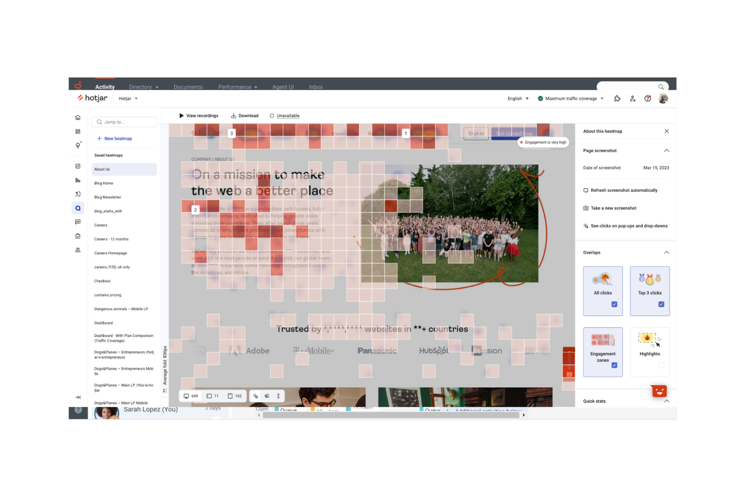 Hotjar screenshot - 10 bästa alternativen till Sprig för projektledning 2026