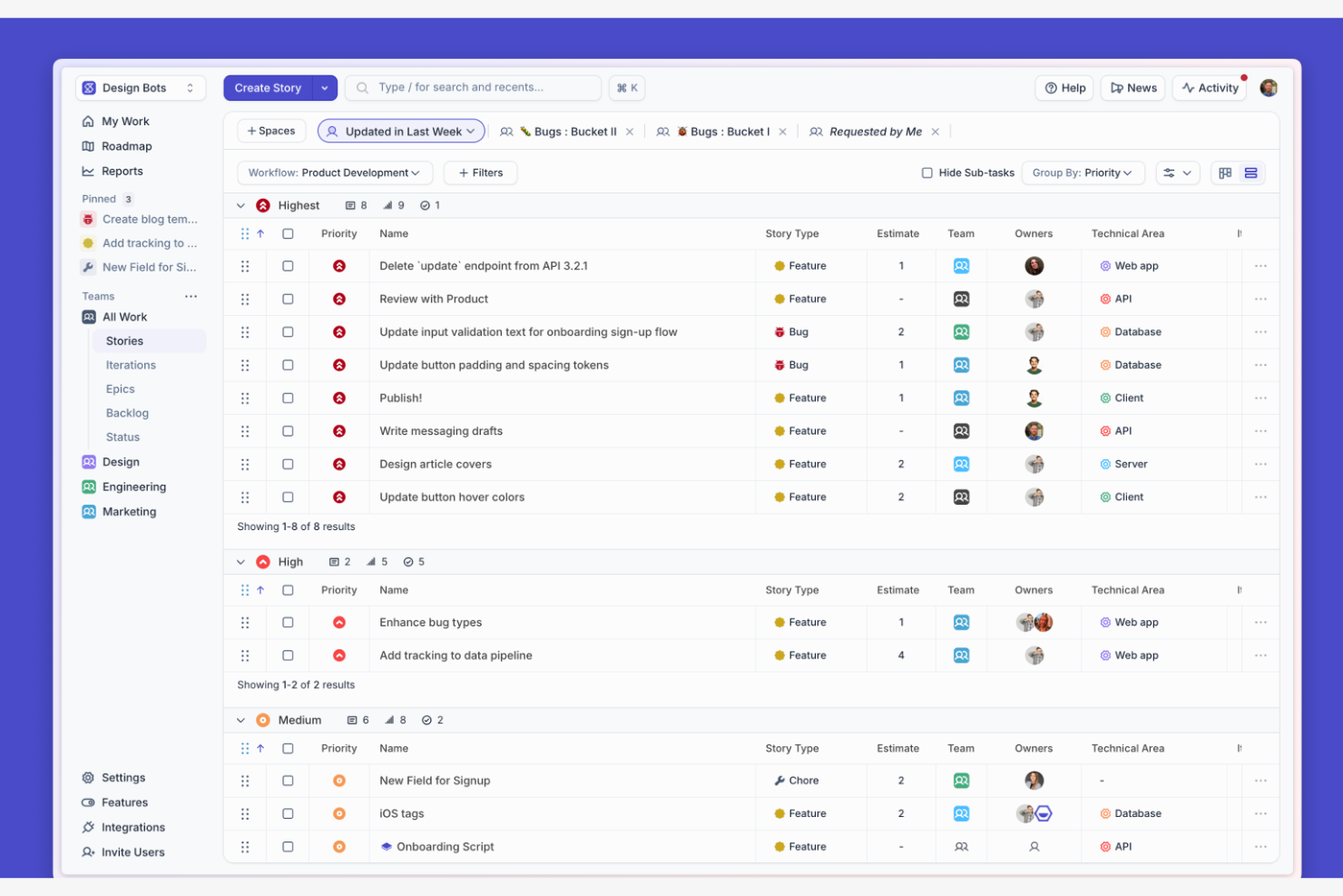 Shortcut screenshot - 10 bästa programvarorna för sprintplanering som granskats 2026